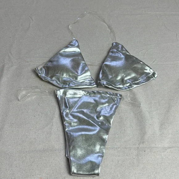 Bundle Of 2 Set Metallic Silver and Gold Women’s Bikini Beach. - Picture 4 of 8